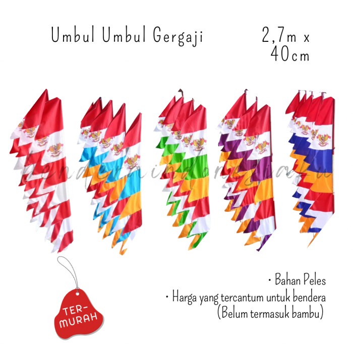 EDD Umbul-umbu garuda warna warni agustusan untuk bambu 3 meter - GARUDA - MP