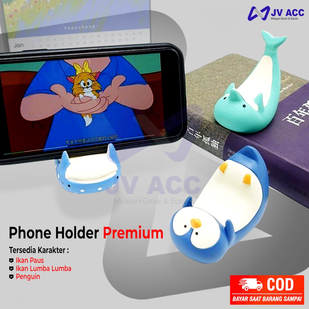 ZAKKA RESINS PHONE STAND HOLDER HP FISH ANIMAL DECORATION