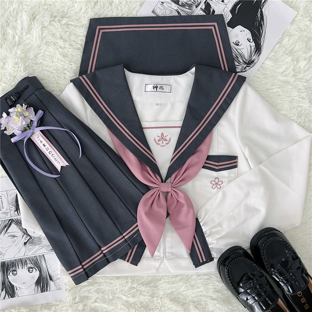 Original Sailor Uniform JK Uniform College Style Suit Short Sleeve Top Basic Style