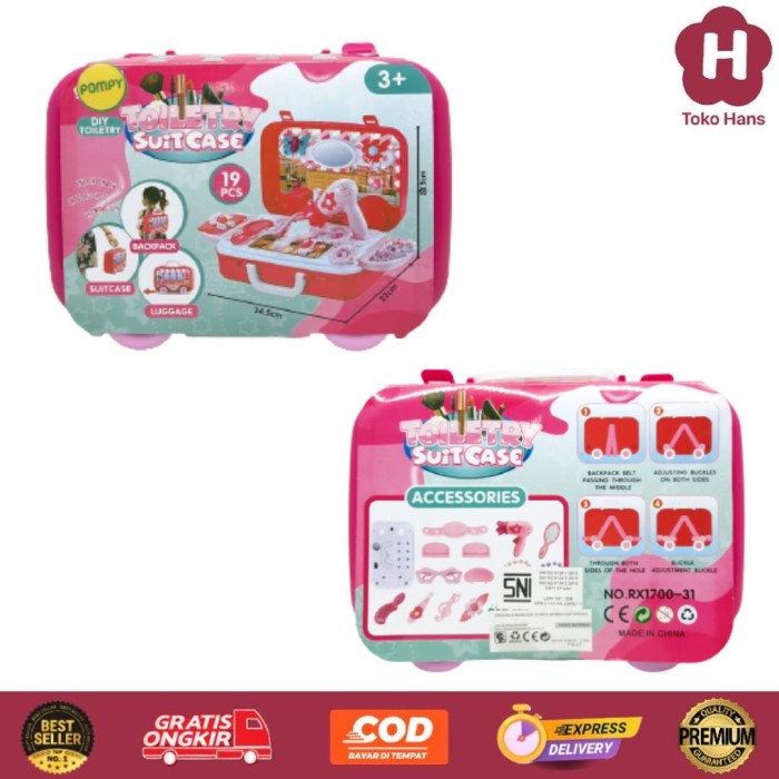 Mainan Diy Make Up Toiletry Suit Case Backpack RX-700-31