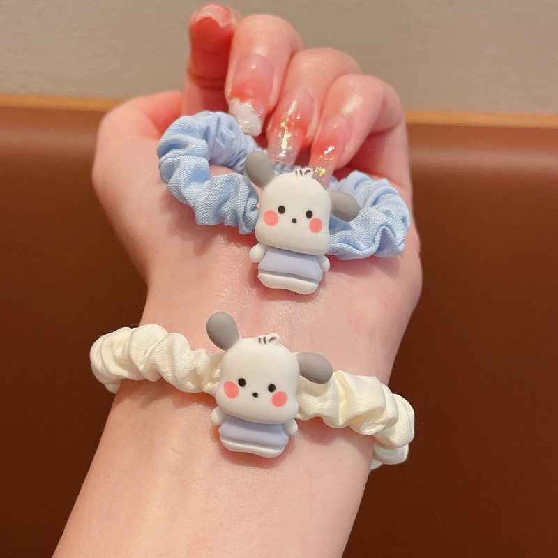 Diskon Shop - F5889 Ikat Rambut Scrunchie Sanrio / Aksesoris Rambut Wanita Karakter Lucu / Ikat Rambut Karet Fashion Wanita Scrunchie