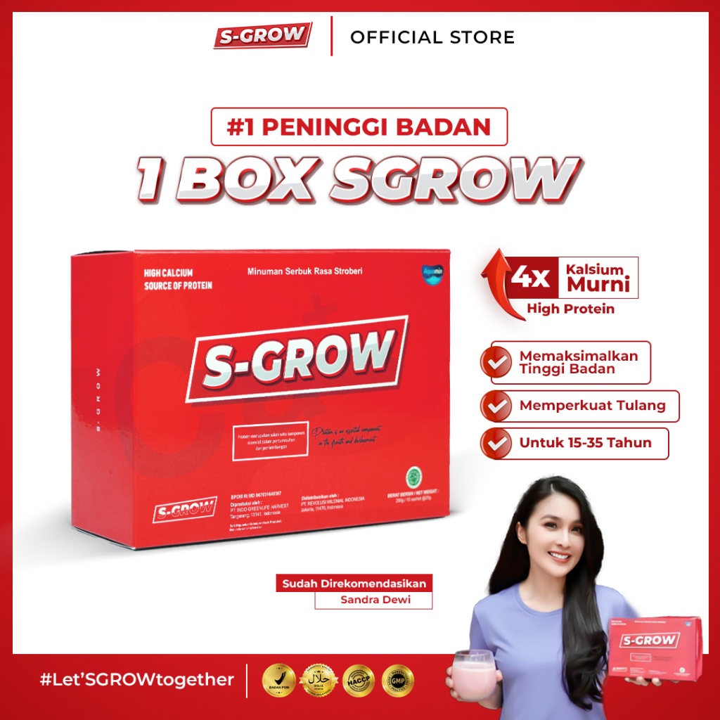 S-GROW Peninggi Badan Terbaik - 1 BOX ( 10 sachet ) sumbersari_shope