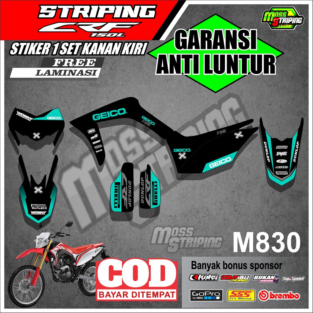 MASS striping - Striping Sticker Variasi Motor Honda CRF 150 L  Stiker List Semi Full Body Original 