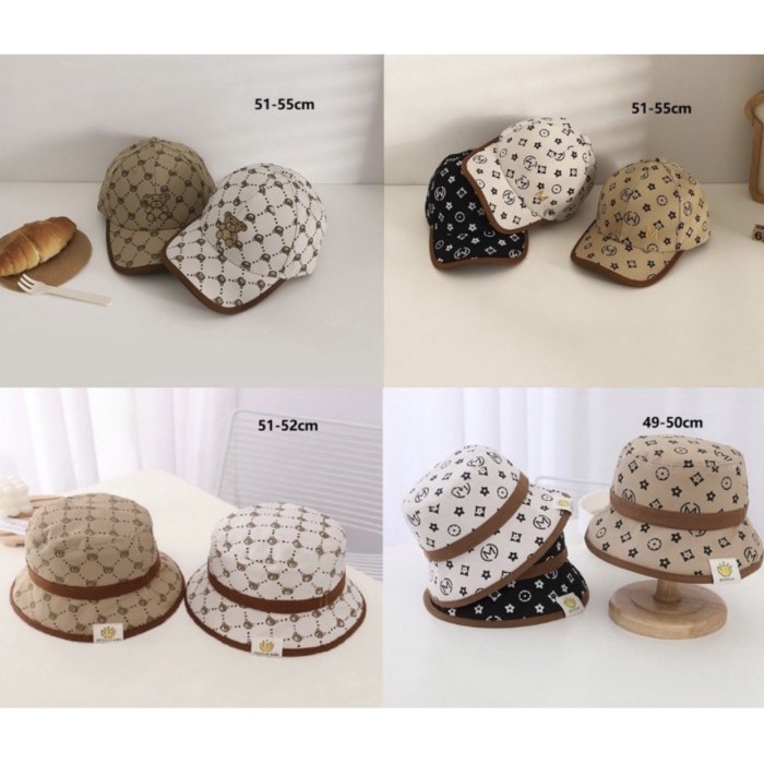 Topi Baseball Anak Laki Laki Anak Perempuan Import Model Bear xx - Hitam, Bucket mflower ORIGINAL