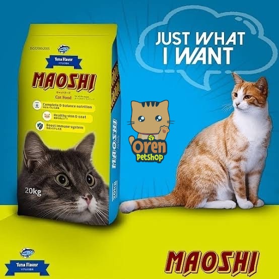 Makanan kucing MAOSHI 1kg Cat food  Dry Food 1 kg Oren Petshop