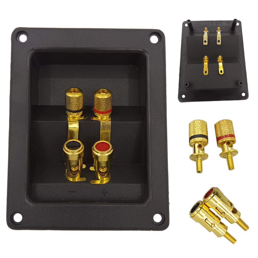 Terminal Cup Konektor 266 Bagian Express Binding Post Jack Banana Warna Emas Untuk Kotak Speaker