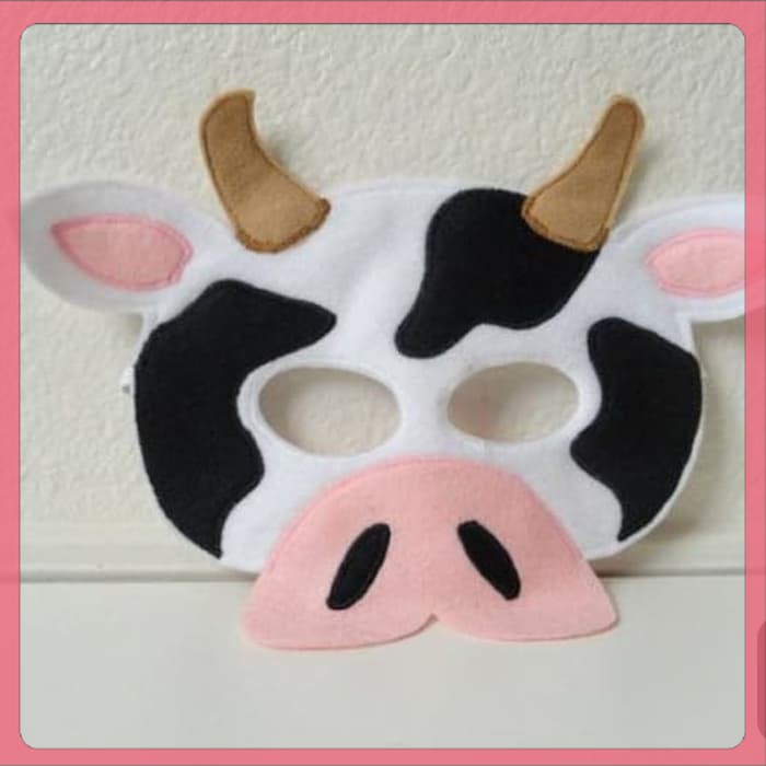 Topeng Hewan Sapi Perah Cow Felt Mask Kostum Drama Pesta Anak Paling Populer Agustus