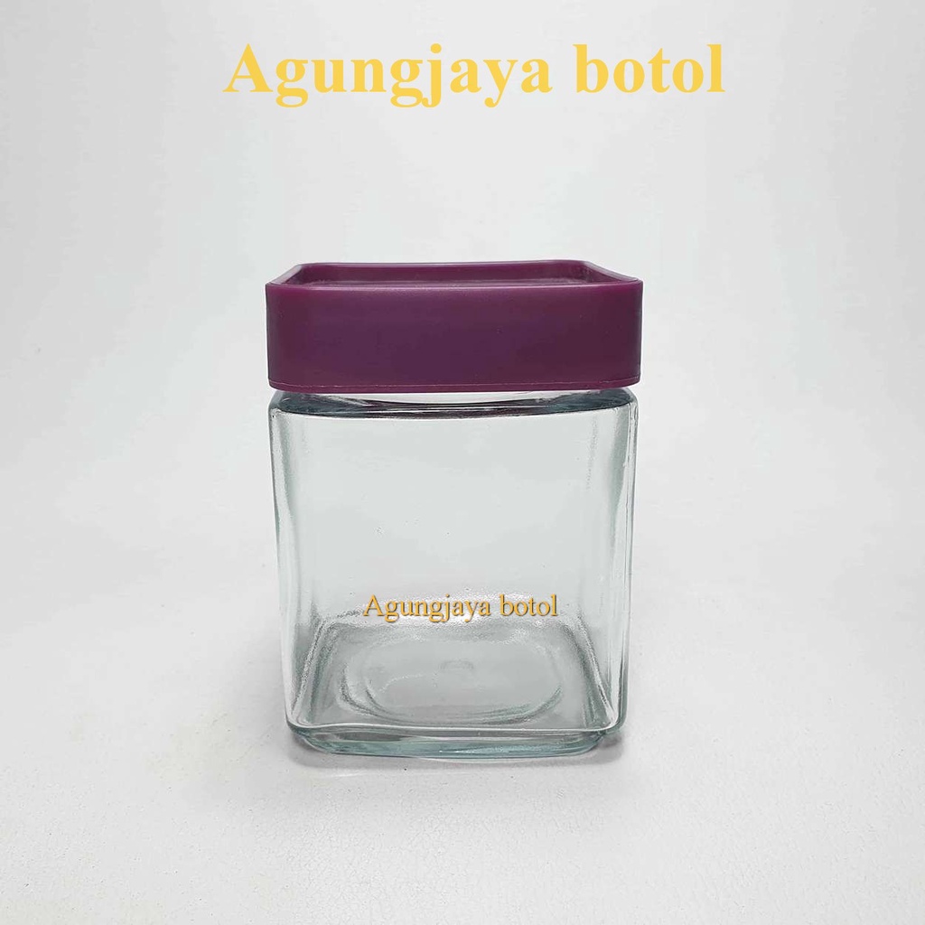 Jar Kaca 500 Ml Toples Kotak Clear / Jar Kotak / Toples Kaca / Toples Kue / Jar Selai / Toples Cooki