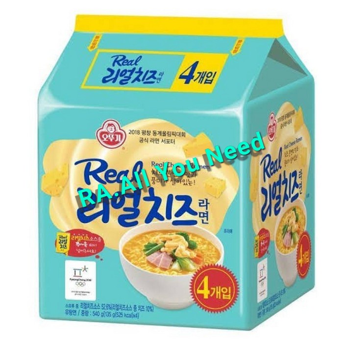 

1 Pack isi 4 - Ottogi Real Cheese Ramen - Mie Ramen Rasa Keju Korea