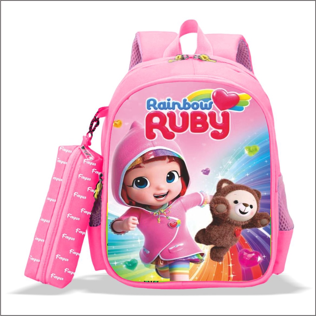 Tas anak sekolah perempuan PAUD TK SD terbaru 2022 RAINBOW RUBY bisa bayar ditempat (COD) - MiniGran