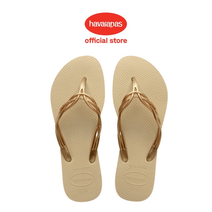 LYLE - Havaianas Woman Flash Sweet 0154-Sand Grey - Sandal Wanita (Krem) - Cokelat, 39/40