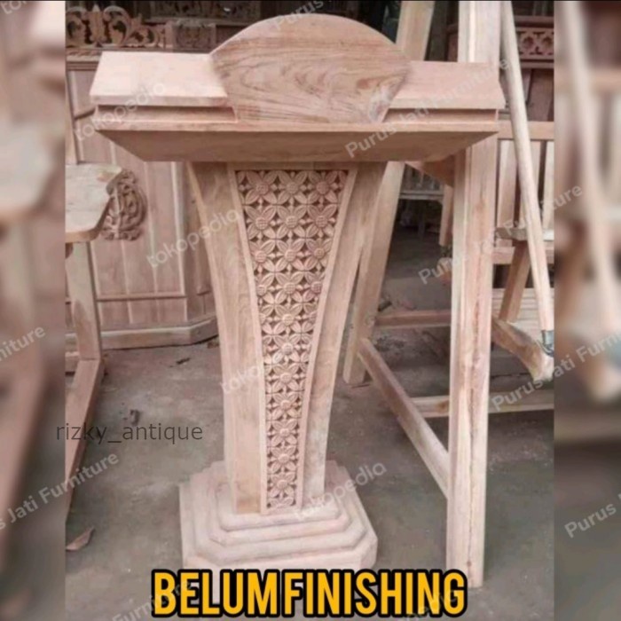 

Podium Minimalis Mimbar Meja Pidato Kayu Jati Siap Kirim [Ready Stock] - BELUM FINISHING Termurah cod redy