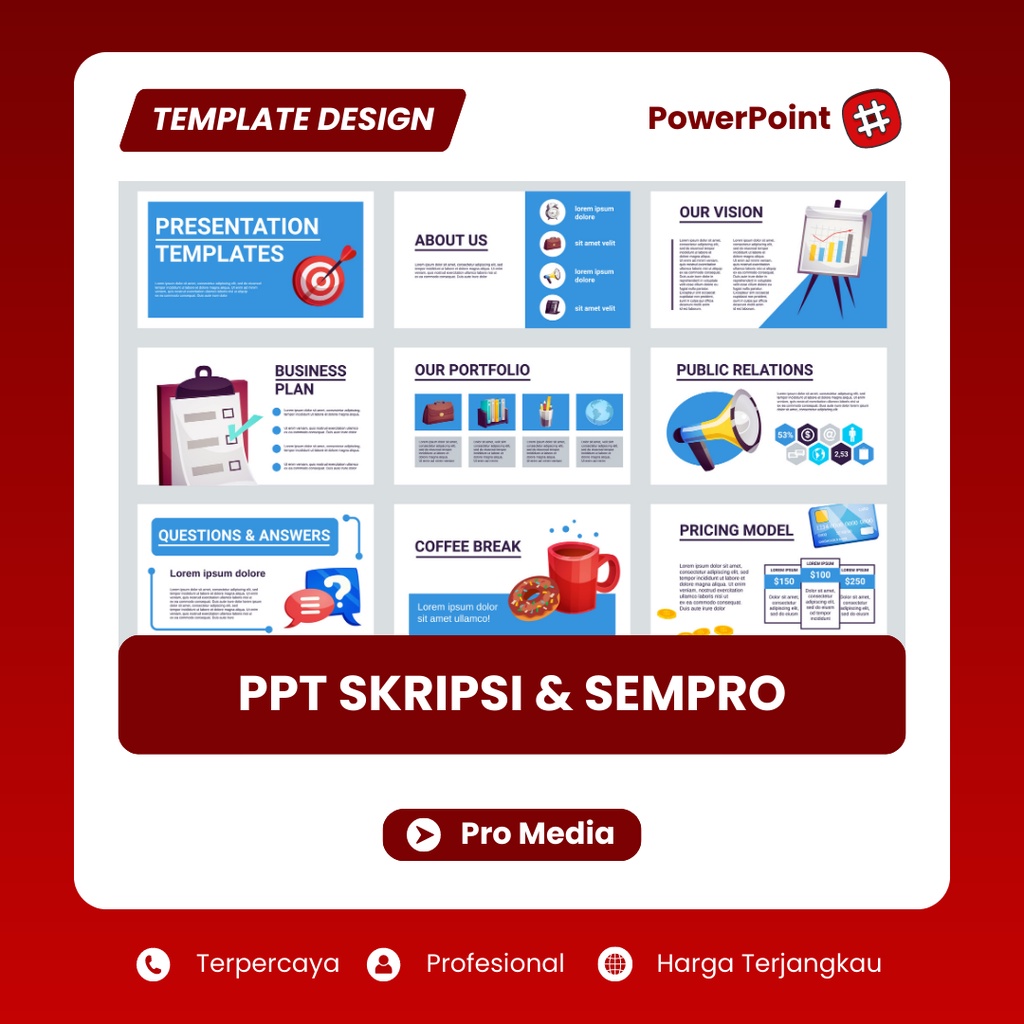 Paket Hemat Template PowerPoint Presentasi PPT Sidang Skripsi Sempro Tugas Akhir Kuliah Animasi Aest