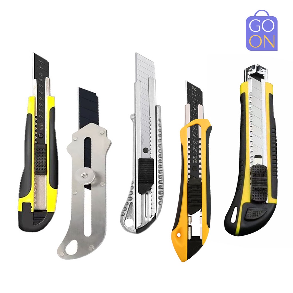 

Cutter Pemotong Kertas Gagang Karet & Plastik - Cutter Stainless & Aluminium - Alat Kerajinan Tangan - Refill Cutter