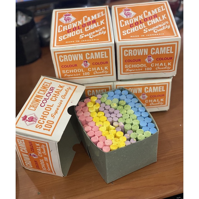 

KAPUR TULIS WARNA CROWN CAMEL 1KOTAK 100PCS