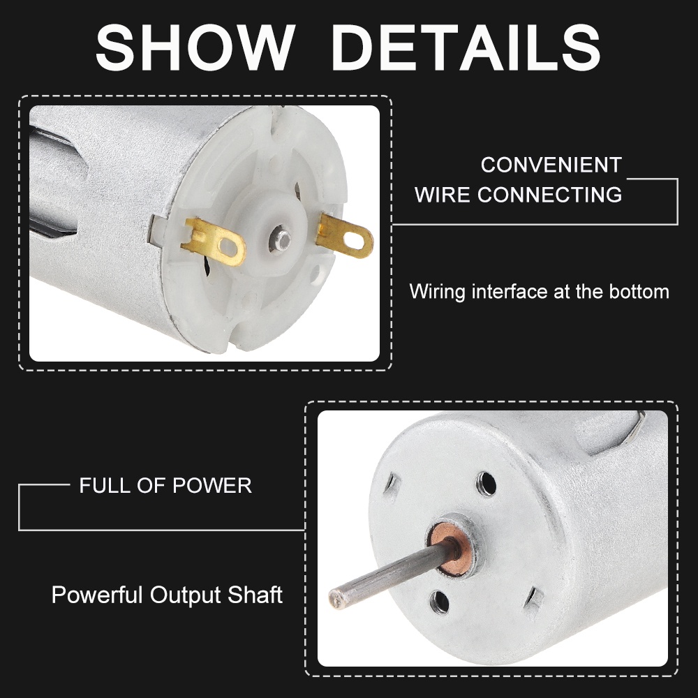 R280 Motor DC 12-24V 24000RPM Motor Mikro Kecepatan Tinggi Untuk DIY Mainan Mini Fans Juicer Pompa Air Kecantikan Instrumen Elektrik