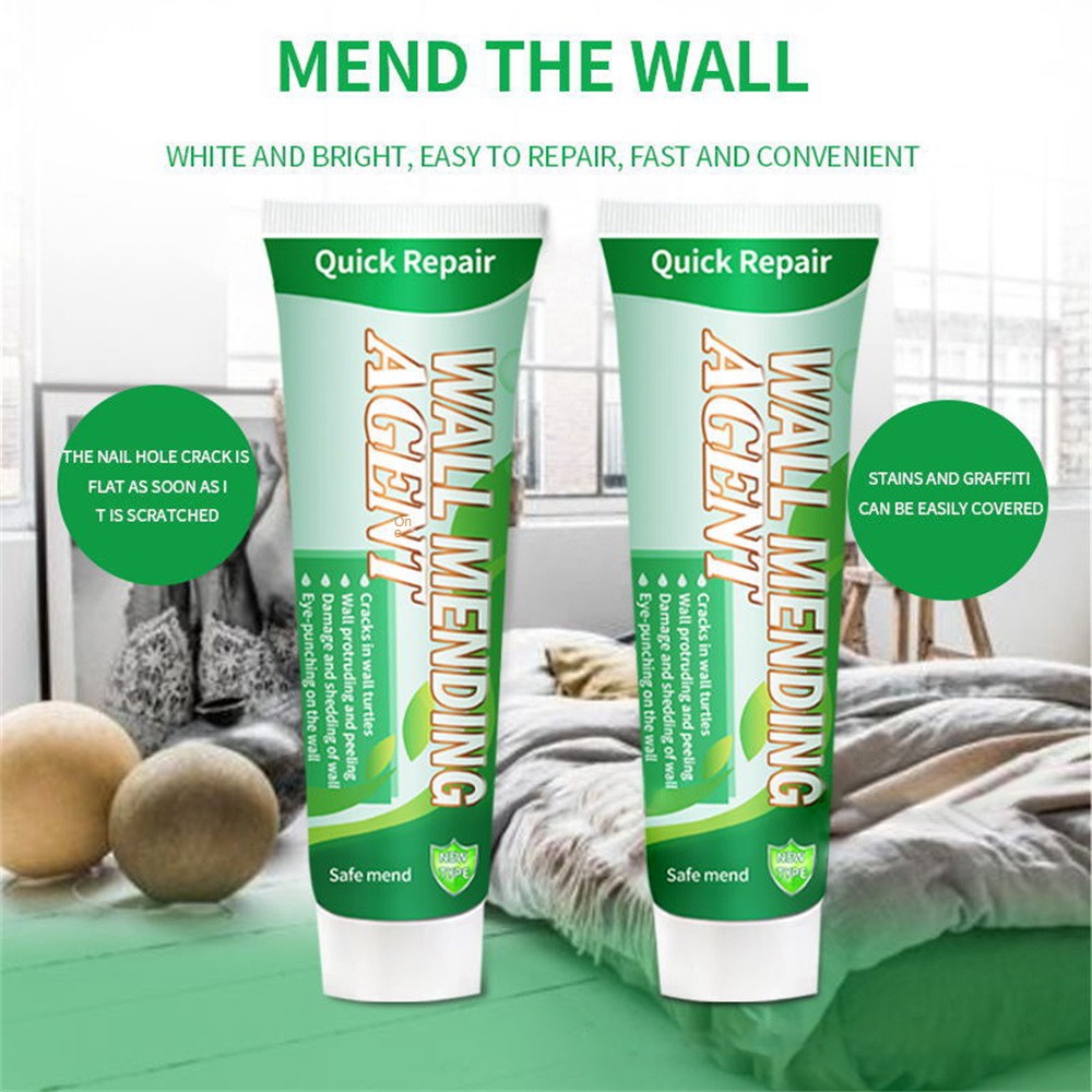 Cream Krim Reparasi Retak Agen Penambal Dinding, dengan Pengikis Pasta Perbaikan Dinding, Lem Penyegel Celah Grafiti Pengupas, Alat Konstruksi Pemulihan Cepat Kering