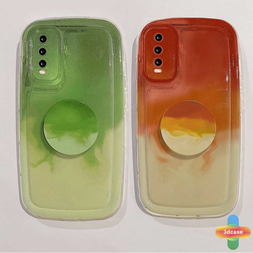 Case VIVO Y02 Y21S Y20S Y35 Y12i Y12S Y22 Y22S Y12 Y20 Y15S Y15C Y91C Y16 Y21 2021 Y21A Y21T Y30 Y3S Y33T Y15A Y01 Y01A Y21E Y21G Y91 Y30i Y93 Y95 Y15 Y17 Y50 Y53S Y51 2020 Y51A Y10 Y33S Y1S Ins Gradient Sunset Red Soap Case With Stand