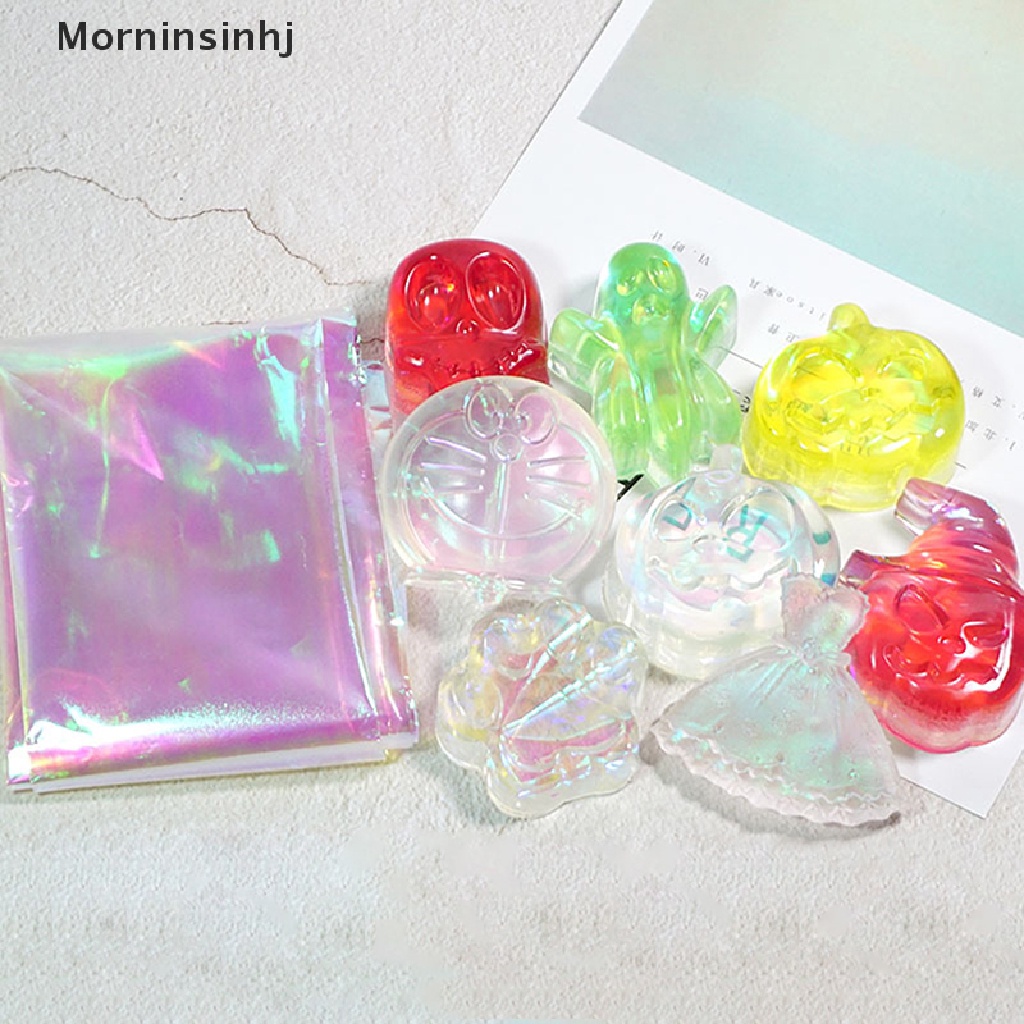 Mornin Laser Iridescent Clear Film AB Efek Kertas DIY Epoxy Resin Perhiasan Tambal id