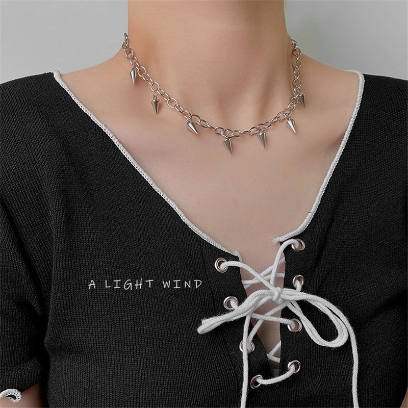 Baru Logam Punk Gothic Harajuku Choker Kalung Spike Rivet Kalung Wanita Pria Berlebihan Rock Choker Perhiasan Hadiah