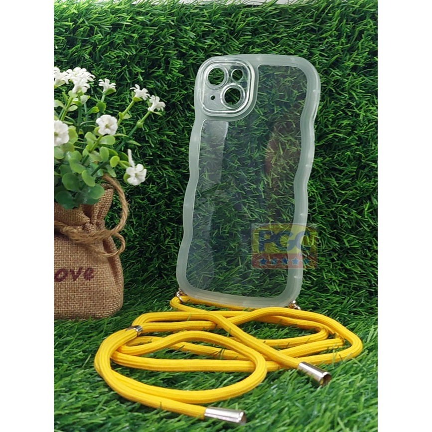 Case Clear Gelombang + TALI ( IPHONE 13 ) Casing Hp Terbaru 2023 - PGC MALL