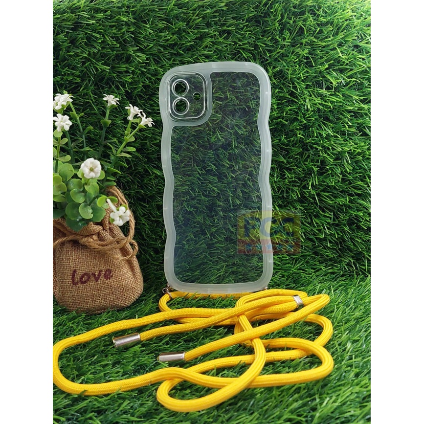 Case Clear Gelombang + TALI ( SAMSUNG A04E ) Casing Hp Terbaru 2023 - PGC MALL