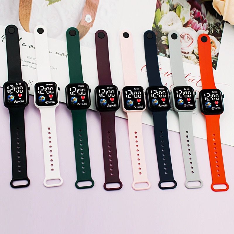 PA Jam Tangan LED Digital Pria Wanita Rubber Electronic Fashion Couple Anak Remaja Import Premium M142 RM080