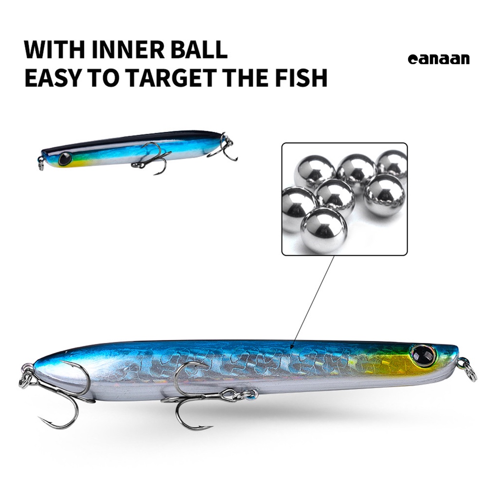 Cnn-13cm/16g Barbed Popper Lure 3D Mata Umpan Keras Tajam Dengan Kait Treble Aksesori Memancing