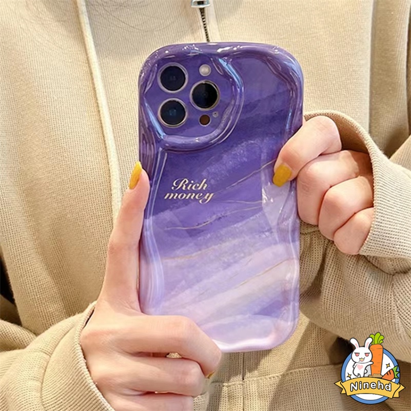 IPHONE Casing Kompatibel Untuk Iphone14 13 12 11 Pro Max X Xr Xs Max8 7 6 6s Plus SE 2020 Lensa Penuh Anti Drop Phone Case Premium Ungu Halo Dyed Soft Case Pelindung Cover