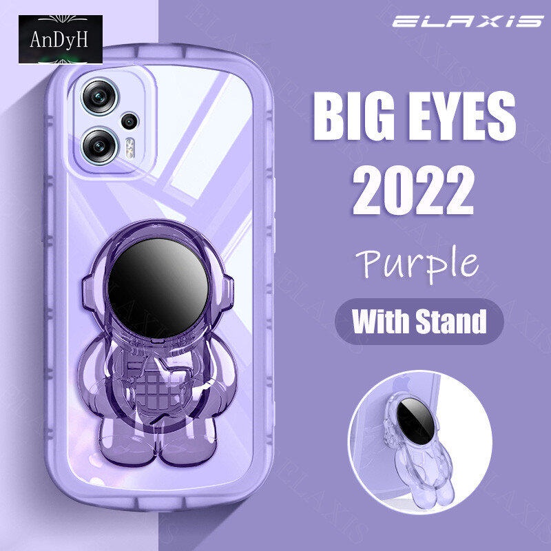 Andyh Untuk Xiaomi POCO X4 GT Phone Case Tahan Jatuh Transparan Chubby Silikon Lembut Dengan Astronot Stand2022Desain Baru Ponsel Back Cover