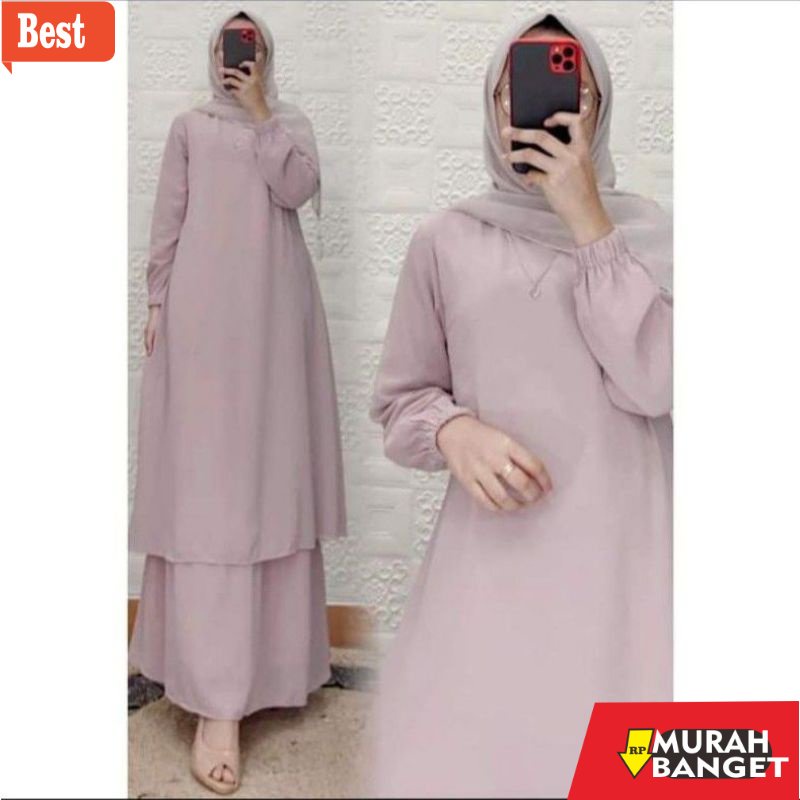 Tren baju lebaran wanita 2023- gamis malaysia/seragam keluarga/seragam pengajian/seragam ngantor