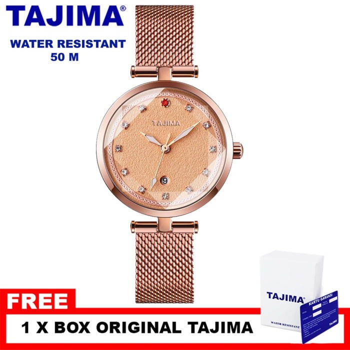 Jam Tangan Analog Tajima 1895 Tahan Air 50 Meter Garansi 1 Tahun - Rose Gold