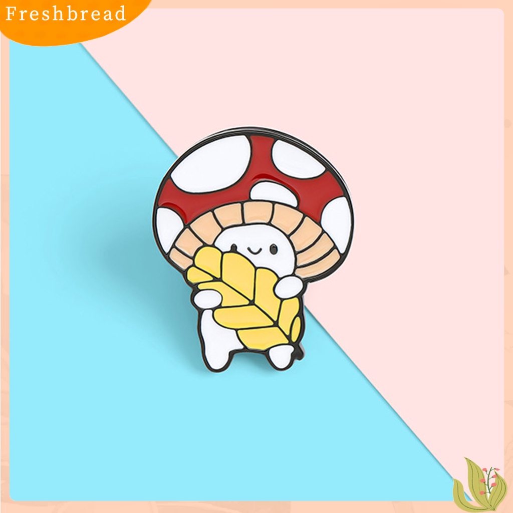 &lt; Freshbread &gt; Bros Anti Kosong Motif Jamur Multicolor Mushroom Bag Pakaian Lapel Pin Untuk Wanita