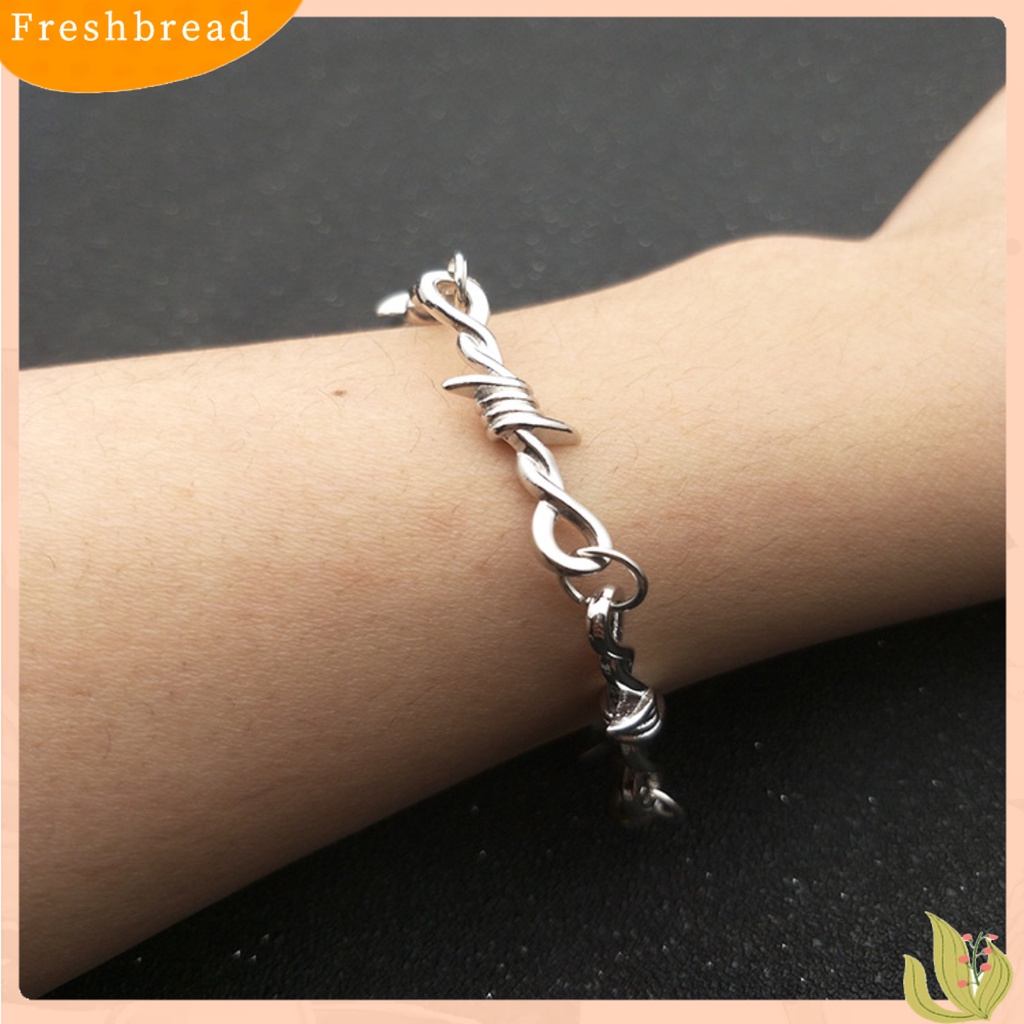 &lt; Freshbread &gt; Unisex Hip-hop Gothic Punk Gaya Kawat Duri Choker Gelang Bangle Perhiasan Hadiah