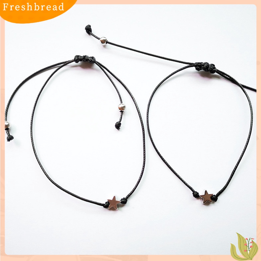 &lt; Freshbread &gt; 2Pcs Gelang Charm Gelang Pasangan Bahan Alloy Anti Pecah Mata Dengan Liontin Bintang Untuk Wanita