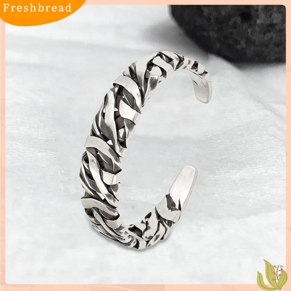 &lt; Freshbread &gt; Pria Gelang Retro Meniru Tenun Tangan Bertekstur Lebar Adjustable Pembukaan Berdandan Hadiah Laki-Laki Manset Bangle Pesta Perhiasan Aksesoris Populer