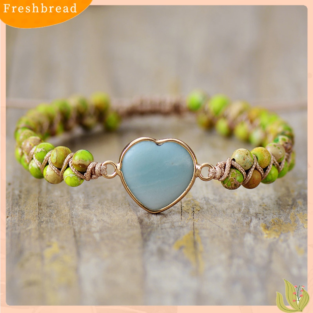 &lt; Freshbread &gt; Gelang Manik-Manik Adjustable Berbentuk Hati Manik-Manik Dua Lapis Buatan Tangan Hias Kepribadian Wanita Perhiasan Hadiah Gelang Tenun Untuk Kehidupan Sehari-Hari