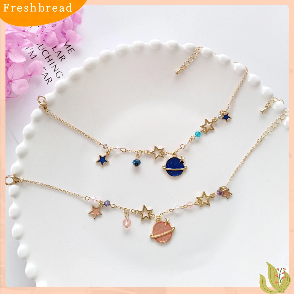 &lt; Freshbread &gt; Wanita Bintang Planet Menjuntai Faux Quartz Gelang Bangle Pesta Pernikahan Perhiasan Hadiah