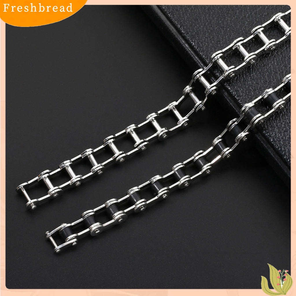 &lt; Freshbread &gt; Rantai Link Halus Pria Gelang Stainless Steel Motor Sepeda Gaya Gelang Perhiasan Aksesori