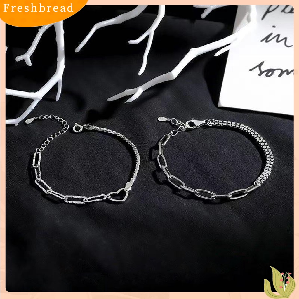 &lt; Freshbread &gt; Gelang Pasangan Sederhana Desain Bentuk Hati Artistik Unik Gelang Fashion Untuk Kehidupan Sehari-Hari