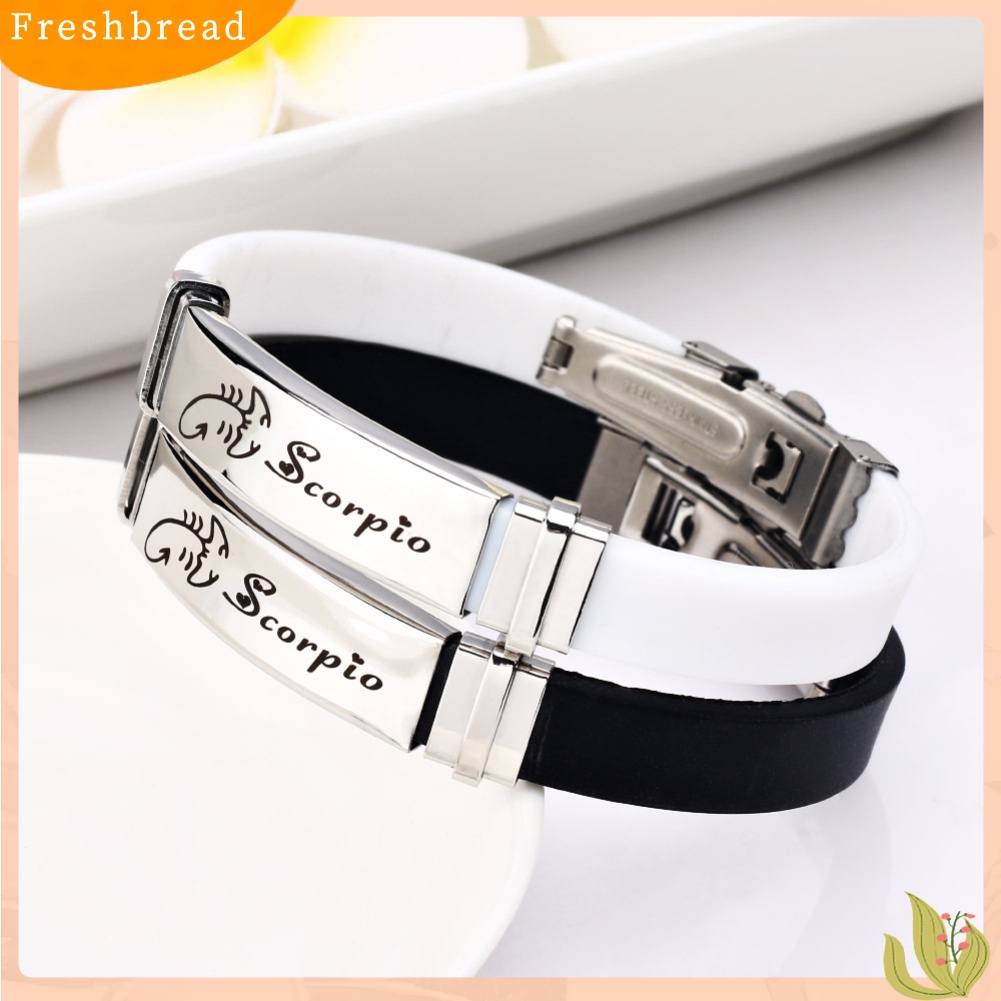 &lt; Freshbread &gt; Unisex 12stelasi Adjustable Gesper Silikon Gelang Bangle Perhiasan Hadiah