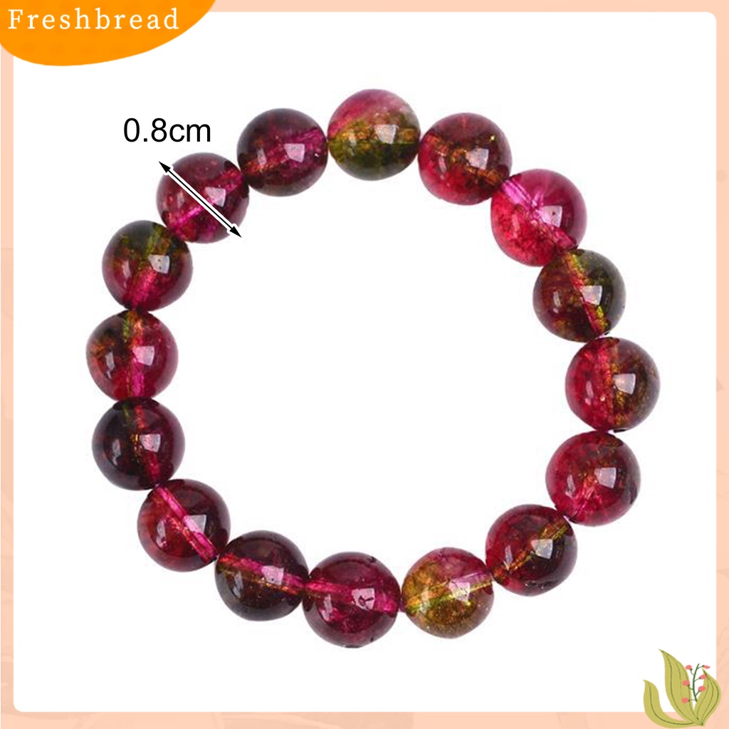 &lt; Freshbread &gt; Wanita Gelang Faux Watermelon Tourmaline Beads Jewelry Vintage Gelang Elastisitas Yang Bagus Untuk Pesta