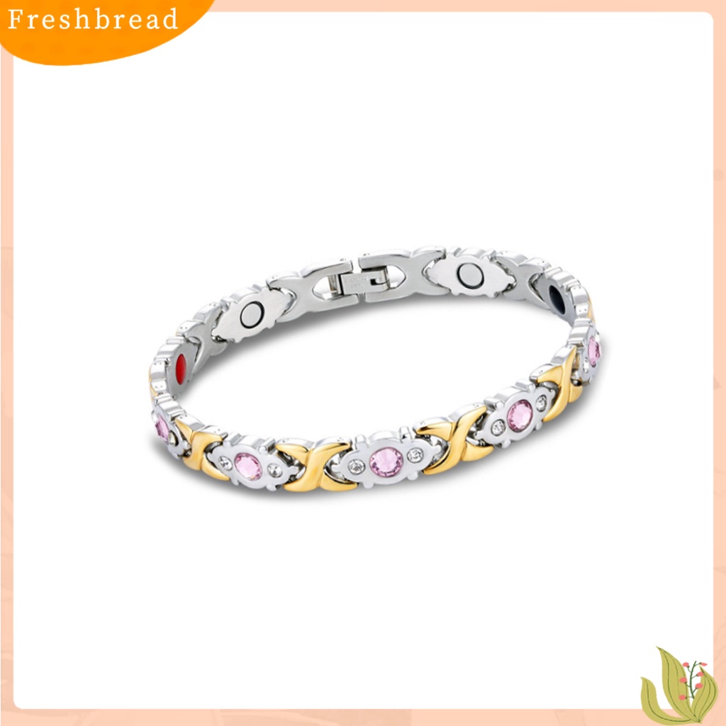 &lt; Freshbread &gt; Wanita Fashion Paduan Berlian Imitasi ic Gelang Bangle Perhiasan Hadiah Ulang Tahun