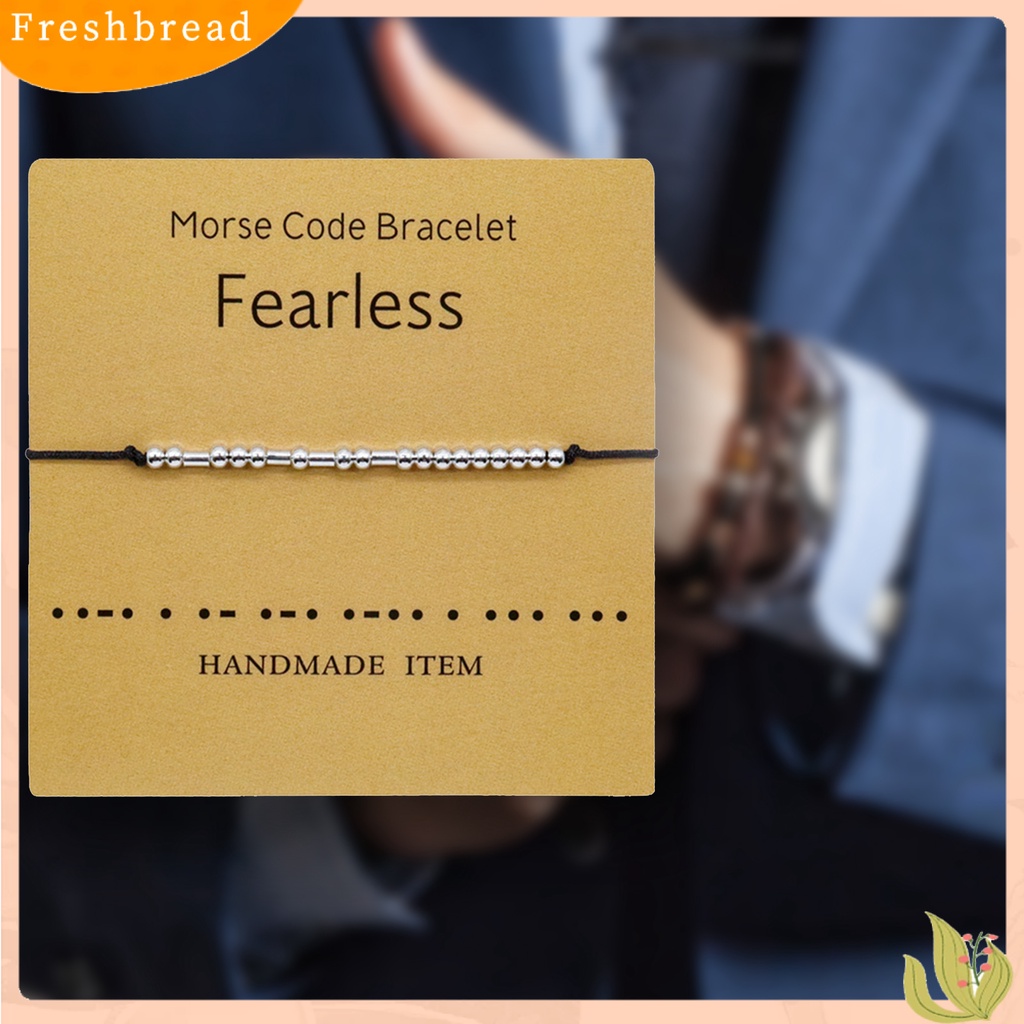 &lt; Freshbread &gt; Unisex Fashion Adjustable Morse Kode Gelang Persahabatan Perhiasan Dekorasi