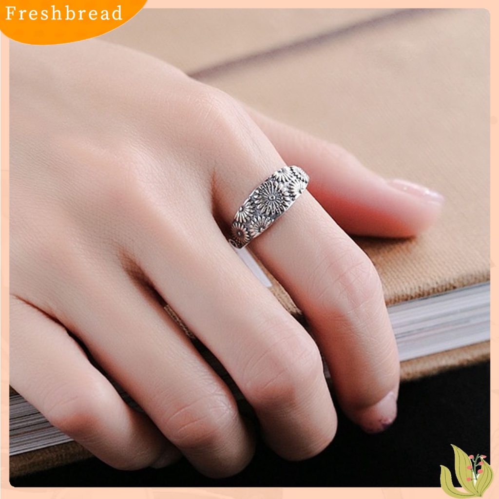 &lt; Freshbread &gt; Cincin Jari Krisan Perhiasan Dapat Disesuaikan Vintage Cincin Indah Untuk Pernikahan