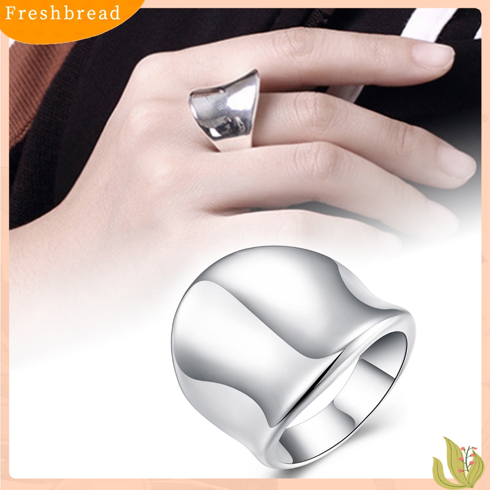 &lt; Freshbread &gt; Fashion Sederhana Pria Wanita Halus Perak Berlapis Jempol Cooper Cincin Perhiasan Hadiah