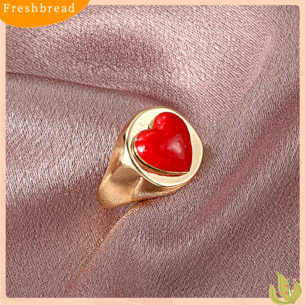 &lt; Freshbread &gt; Wanita Cincin Geometris Electroplating Vintage Menawan All-match Hadiah Hias Cinta Hati Bunga Enamel Jari Cincin Pesona Perhiasan Untuk Pakaian Sehari-Hari