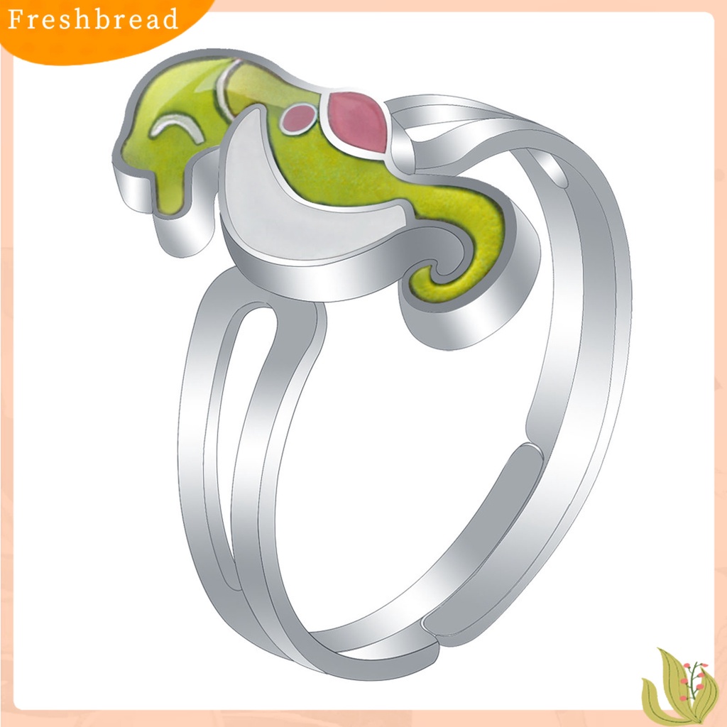 &lt; Freshbread &gt; Adjustable Indah Kilau Terang Wanita Cincin Kuda Laut Suhu Berubah Warna Mood Ring Perhiasan Aksesoris