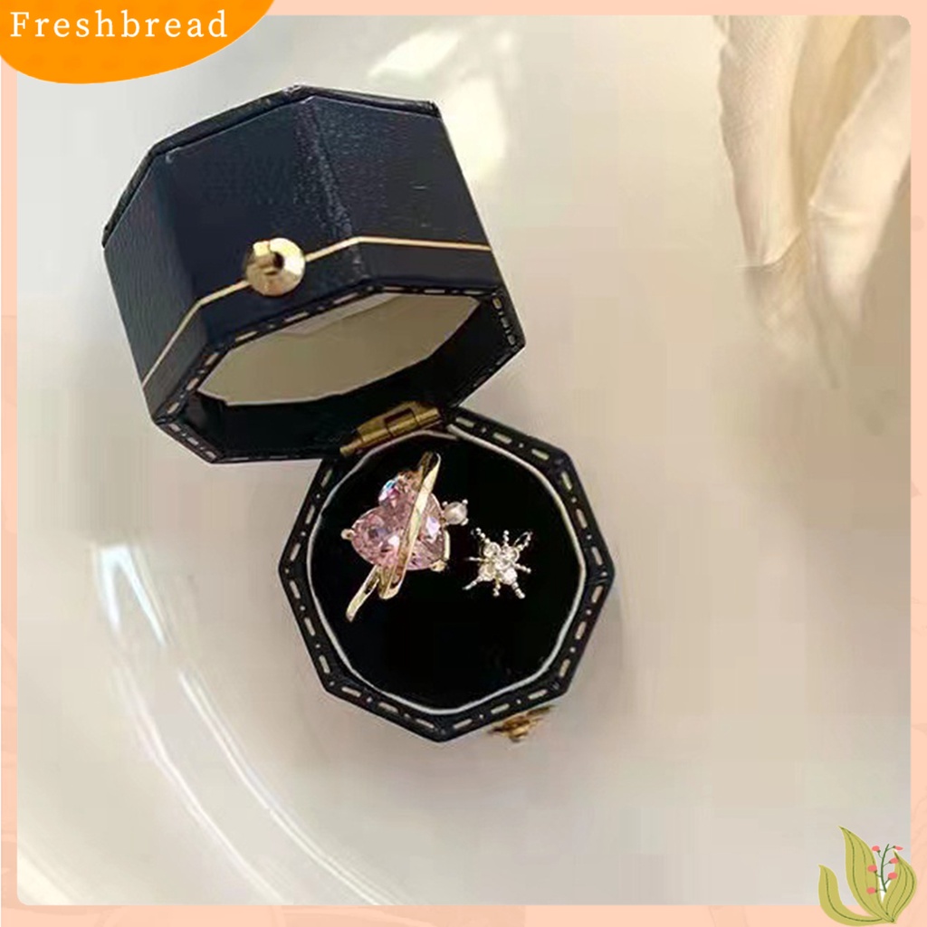 &lt; Freshbread &gt; Wanita Cincin Bentuk Hati Kristal Imitasi Mengkilap Pembukaan Pernikahan Circlet Bridal Jewelry