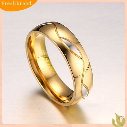 &lt; Freshbread &gt; Wanita Pria Berlapis Emas 18K Pertunangan Pernikahan Band Cincin Zirconia Perhiasan Hadiah